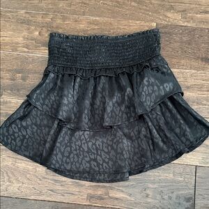 Hayden Girls Black Leopard Tiered Skirt